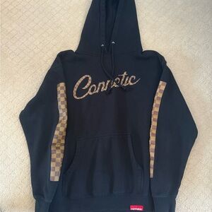 Black Hoodie with Brown Accents